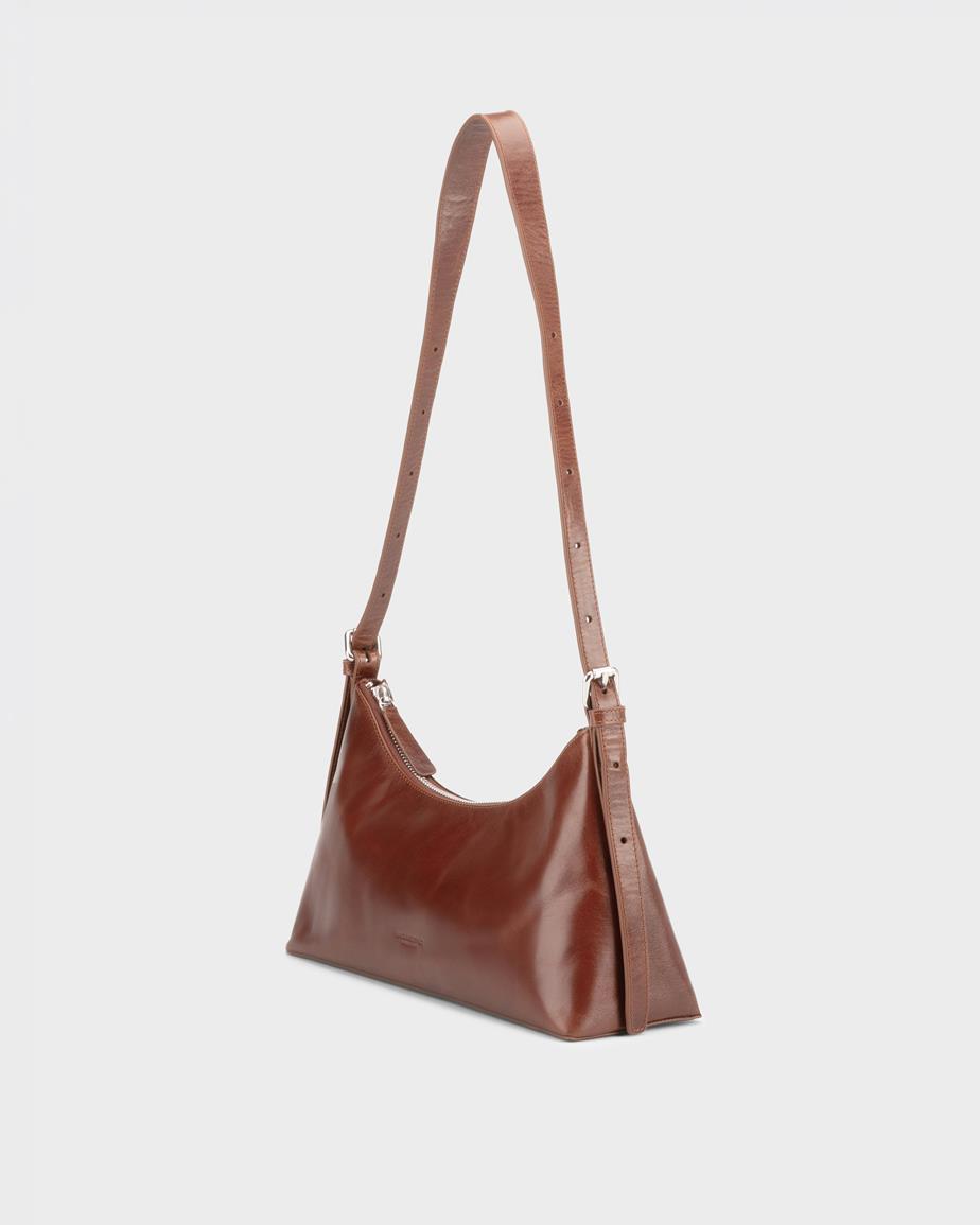 Bari mini skuldertaske - chestnut